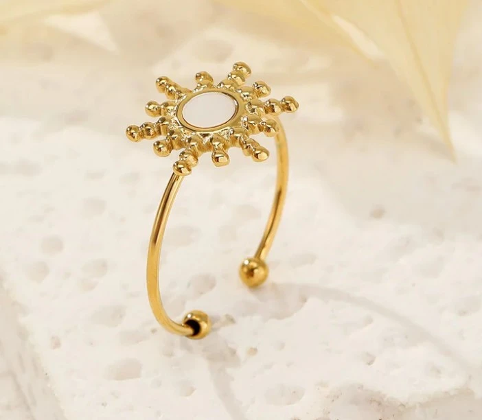Bague Dorée Nacre Soleil