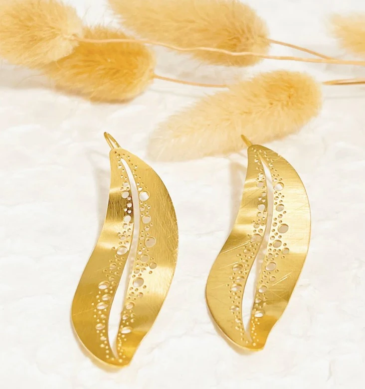 BO dorées Forme Feuille