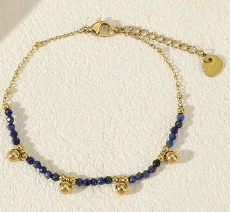 Chaine dorée & Lapis Lazuli