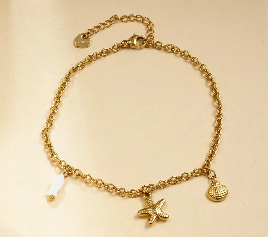 Chaine cheville dorée Océan