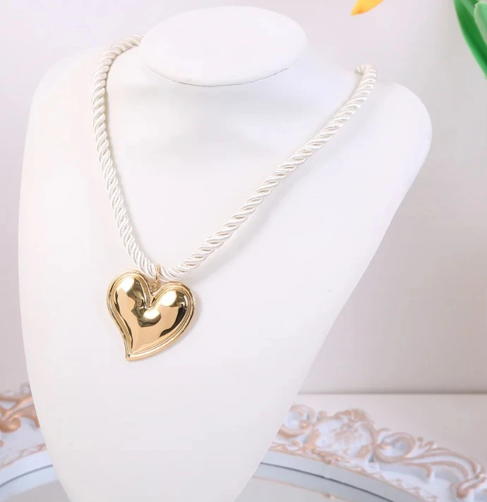 Collier Coeur Brillant Doré