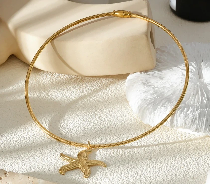 Collier Torque doré Etoile Mer