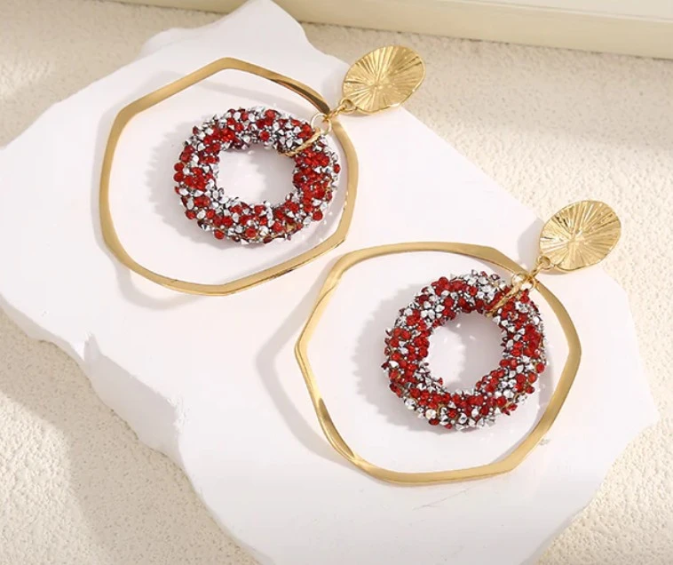 Créoles dor. brillantes rouge