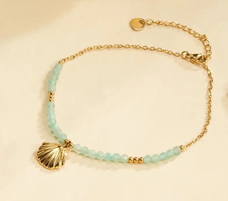 Chaîne Chev. Palm Coquil Perle