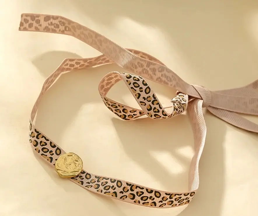 Collier Tissu Léopoard