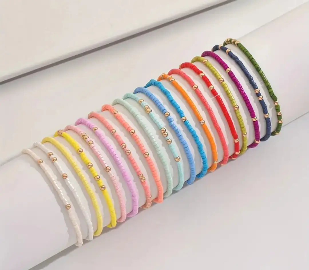 Lot de bracelets colorés, élastique
