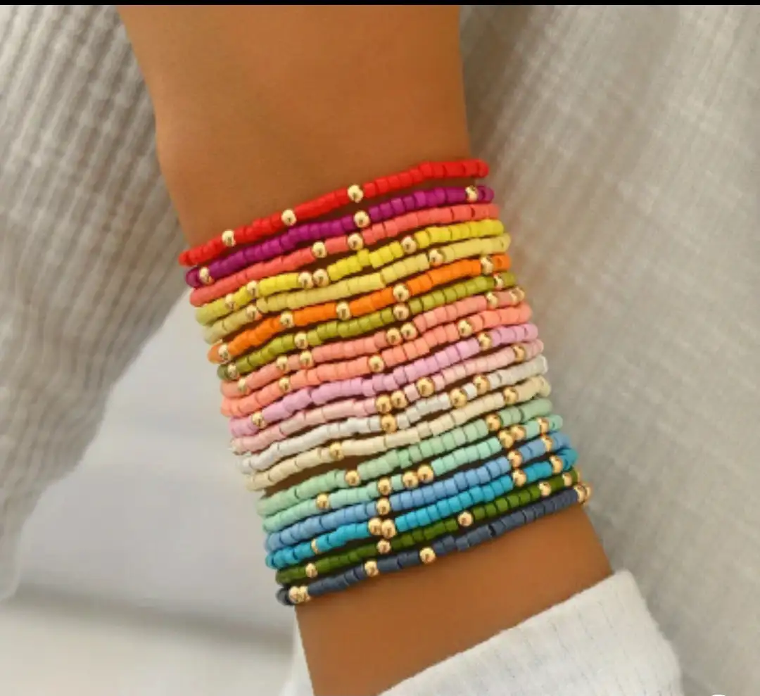Lot de bracelets colorés, élastique
